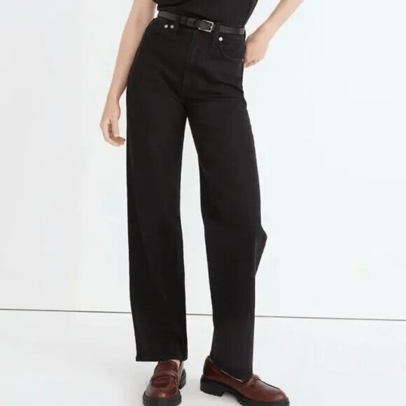Madewell Pants - Madewell The Petite Perfect Vintage Wide-Leg Jean in Belmere Wash Black Size 26P